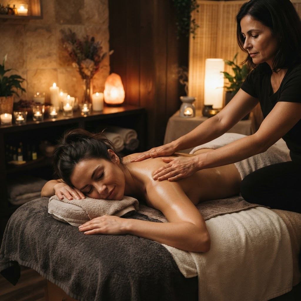 Wellness massage treatment in peaceful setting